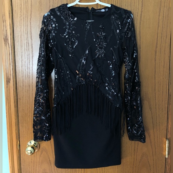 NWT Black Sequin Dress - Picture 2 of 3
